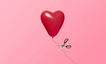 Illustration of a heart balloon having its string cut.