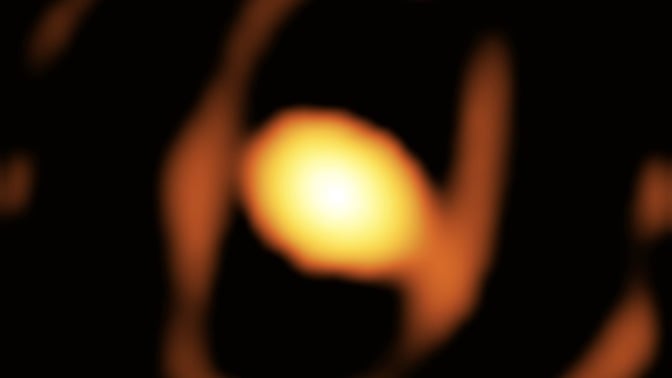 A close-up telescope image of star WOH G64